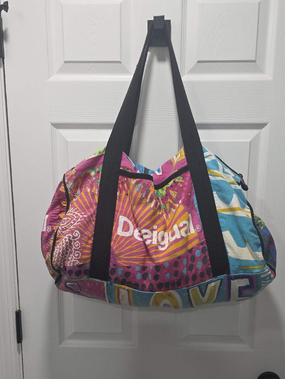 Desigual Bright Multicolor Travel Tote -  Dimensions, W 22in, D 9in, H 14in